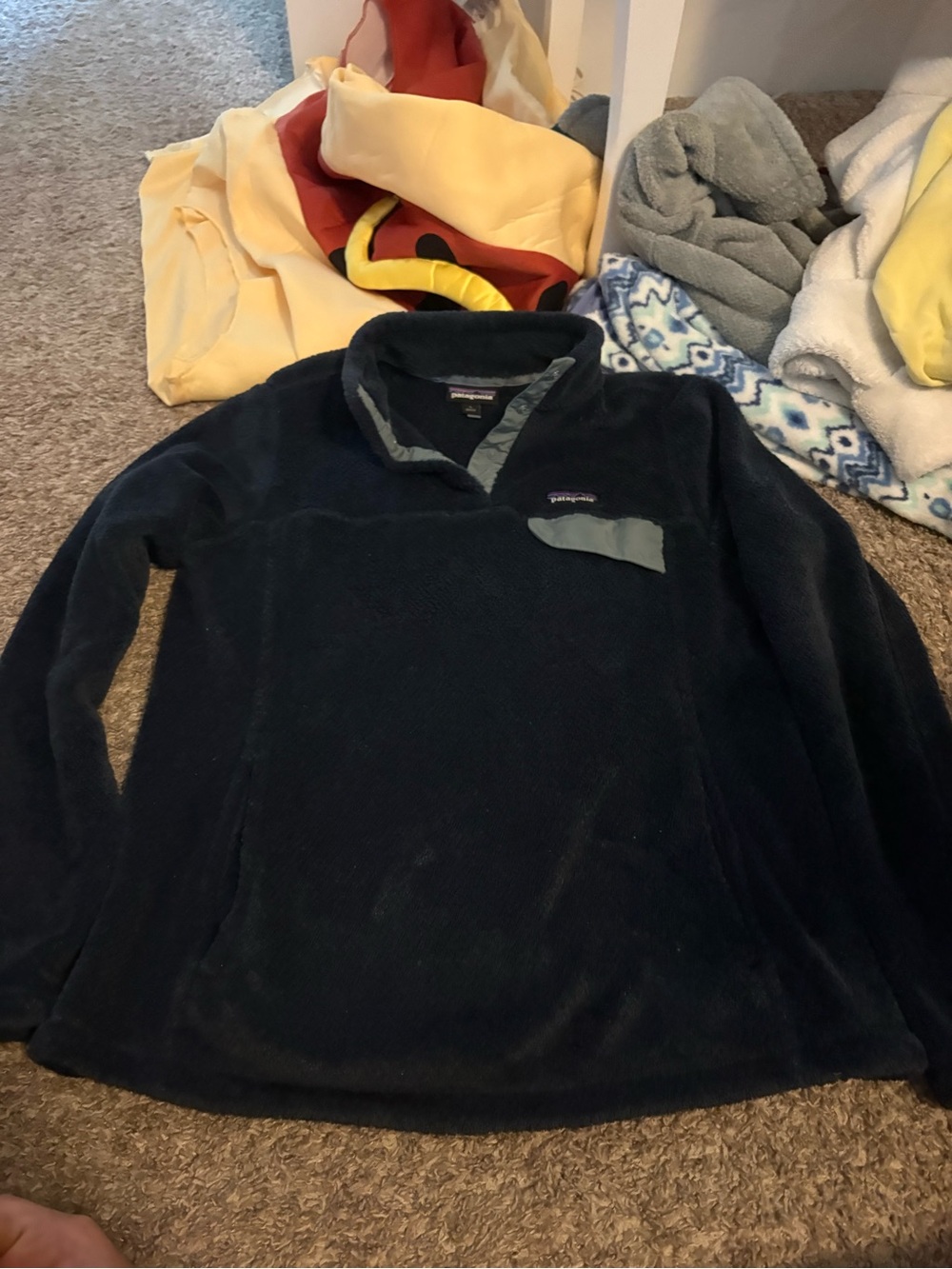Patagonia Navy Zip-Up Fleece Pullover